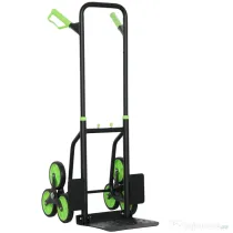 DURHAND Cărucior Portbagaj pentru Scări cu 6 Roți, Pliabil, Capacitate 120kg, din Oțel, pentru Mutări, Grădinărit, Verde