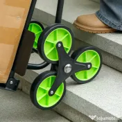 DURHAND Cărucior Portbagaj pentru Scări cu 6 Roți, Pliabil, Capacitate 120kg, din Oțel, pentru Mutări, Grădinărit, Verde 