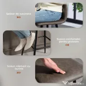HOMCOM Set 2 Scaune de Bar cu Spătar și Suport pentru Picioare din PU și Oțel Maro | Aosom Romania 