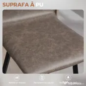 HOMCOM Set 2 Scaune de Bar cu Spătar și Suport pentru Picioare din PU și Oțel Maro | Aosom Romania 