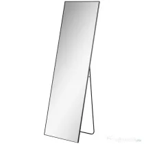HOMCOM Oglindă de Podea sau de Perete, cu Ramă din Metal și Aliaj de Aluminiu, 50x2x161,5 cm, Negru
