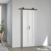 HOMCOM Ușă glisantă tip carte, pliabilă, cu suprafață vopsibilă, 70x210 cm, alb