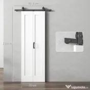 HOMCOM Ușă glisantă tip carte, pliabilă, cu suprafață vopsibilă, 70x210 cm, alb