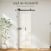HOMCOM Ușă glisantă tip carte, pliabilă, cu suprafață vopsibilă, 70x210 cm, alb