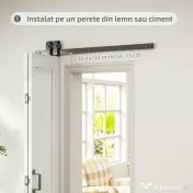 HOMCOM Ușă glisantă tip carte, pliabilă, cu suprafață vopsibilă, 70x210 cm, alb