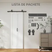 HOMCOM Ușă glisantă tip carte, pliabilă, cu suprafață vopsibilă, 70x210 cm, alb