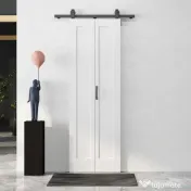 HOMCOM Ușă glisantă tip carte, pliabilă, cu suprafață vopsibilă, 70x210 cm, alb
