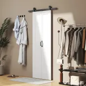 HOMCOM Ușă glisantă tip carte, pliabilă, cu suprafață vopsibilă, 70x210 cm, alb
