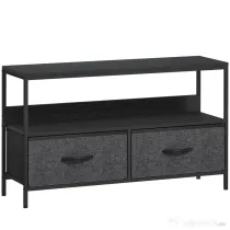 HOMCOM Mobilier pentru Televizor de 47" cu Sertare Pliabile din Material Textil și Raft, 98x29x56 cm, Lemn Natural | Aosom Romania