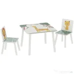AIYAPLAY Set de Masă și Scaune pentru Copii, 3 Piese, Masă cu 2 Scaune pentru Dormitor, Grădiniță, Sală de Jocuri, Verde