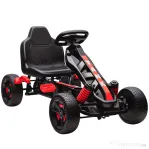 AIYAPLAY Kart cu pedale pentru copii 3-6 ani, max. 50 kg, cu suport pentru pahare și roți EVA antiderapante, roșu