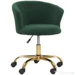 Vinsetto Scaun de birou, scaun de birou ergonomic reglabil în înălțime, scaun pivotant, picior din oțel, verde