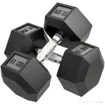 HOMCOM Set de Gantere 2x17,5 kg cu Mânere Antiderapante, din Metal, pentru Antrenament Fitness, Negru