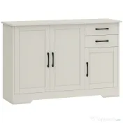 HOMCOM Mobilier bucătărie cu 2 sertare și 3 dulapuri, polițe reglabile, 120x38x79 cm, crem | Aosom Romania 