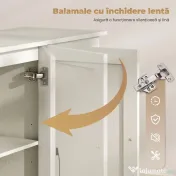 HOMCOM Mobilier bucătărie cu 2 sertare și 3 dulapuri, polițe reglabile, 120x38x79 cm, crem | Aosom Romania 