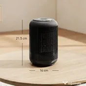 HOMCOM Încălzitor electric reglabil cu 3 moduri și timer 24h, din PP și PA ignifug, 14x14x21,5 cm, negru