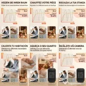 HOMCOM Încălzitor electric reglabil cu 3 moduri și timer 24h, din PP și PA ignifug, 14x14x21,5 cm, negru