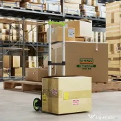 HOMCOM Cărucior Portbagaj Pliabil Capacitate 70 kg cu Mâner Telescopic din Aluminiu, Argintiu | Aosom Romania
