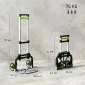 HOMCOM Cărucior Portbagaj Pliabil Capacitate 70 kg cu Mâner Telescopic din Aluminiu, Argintiu | Aosom Romania
