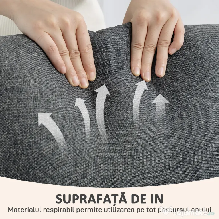 HOMCOM Fotoliu Relax și Reclinabil la 135° cu Suport de Picioare în Material Textil, 69x87x100.5 cm, Gri | Aosom Romania