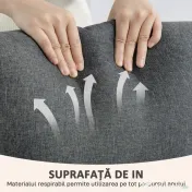 HOMCOM Fotoliu Relax și Reclinabil la 135° cu Suport de Picioare în Material Textil, 69x87x100.5 cm, Gri | Aosom Romania