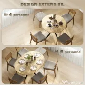 HOMCOM Extendable Dining Table for 4-6, 100-135 cm Industrial Kitchen Table with Butterfly Leaf and X-Shape Base, Round to Oval for Dining Room, Living Room, Natural Wood Finish | Aosom Romania