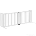 PawHut Poartă pentru Câini Pliabilă de Siguranță Extensibilă 102-183 cm cu 2 Suporturi Detașabile, Panouri Laterale, Poartă din Lemn pentru Câini de Talie Mică și Medie, Barieră Protectoare pentru Scări | Aosom Romania