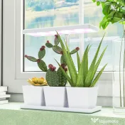 Outsunny Lampă pentru Plante cu 30 de Lumini LED și 3 Vase 31.8x13.4x35.6 cm Alb | Aosom Romania 