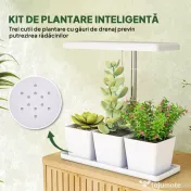 Outsunny Lampă pentru Plante cu 30 de Lumini LED și 3 Vase 31.8x13.4x35.6 cm Alb | Aosom Romania 
