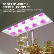 Outsunny Lampă pentru Plante cu 30 de Lumini LED și 3 Vase 31.8x13.4x35.6 cm Alb | Aosom Romania 