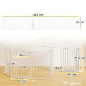 PawHut Gard pentru Câini cu 8 Panouri Modulabile cu Închidere Automată, din Oțel și ABS, 61x3x75 cm, Alb | Aosom Romania