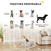 PawHut Gard pentru Câini cu 8 Panouri Modulabile cu Închidere Automată, din Oțel și ABS, 61x3x75 cm, Alb | Aosom Romania