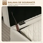 HOMCOM Taburet depozitare 80L, material textil, picioare lemn, 118x42x45 cm, crem | Aosom Romania 