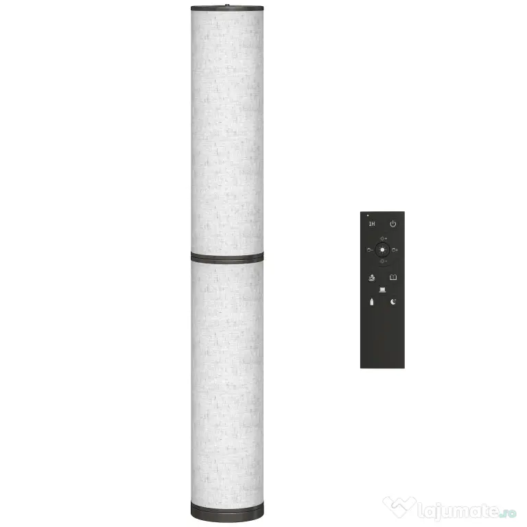 HOMCOM Lampă de Podea cu Telecomandă și Reglaj Temperatură 3000-6000K, Abajur din Material Textil, Ø20x135 cm, Bej | Aosom Romania