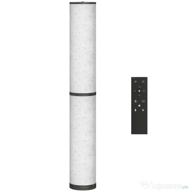 HOMCOM Lampă de Podea cu Telecomandă și Reglaj Temperatură 3000-6000K, Abajur din Material Textil, Ø20x135 cm, Bej | Aosom Romania