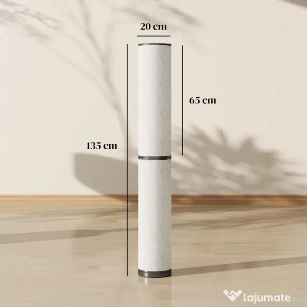 HOMCOM Lampă de Podea cu Telecomandă și Reglaj Temperatură 3000-6000K, Abajur din Material Textil, Ø20x135 cm, Bej | Aosom Romania