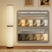 HOMCOM Lampă de Podea cu Telecomandă și Reglaj Temperatură 3000-6000K, Abajur din Material Textil, Ø20x135 cm, Bej | Aosom Romania 
