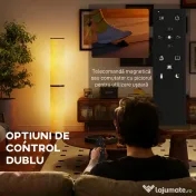 HOMCOM Lampă de Podea cu Telecomandă și Reglaj Temperatură 3000-6000K, Abajur din Material Textil, Ø20x135 cm, Bej | Aosom Romania 