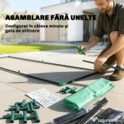 Outsunny Sera de Balcon cu Ușă și Ferestre Rulante, Sera pentru Grădină cu Structură din Oțel și Acoperiș PE, pentru Plante, Legume, Flori, Fructe, Anti UV, 170x68x200 cm, Verde | Aosom Romania