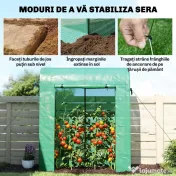 Outsunny Sera de Balcon cu Ușă și Ferestre Rulante, Sera pentru Grădină cu Structură din Oțel și Acoperiș PE, pentru Plante, Legume, Flori, Fructe, Anti UV, 170x68x200 cm, Verde | Aosom Romania