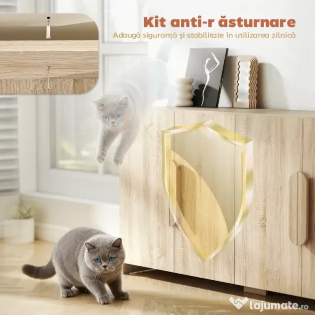 HOMCOM Comodă pentru Bucătărie, Mobilă cu Uși Soft-Close, Colțuri Rotunjite, Rafturi Reglabile, Stil Modern, Comodă pentru Living, Sufragerie, 157,4x39x82cm, Lemn Natural | Aosom Romania