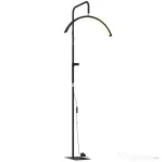 HOMCOM Lampă de Podea LED cu Cap Semilună, Înălțime și Temperatură de Culoare Reglabile, Telecomandă, Negru | Aosom Romania