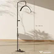 HOMCOM Lampă de Podea LED cu Cap Semilună, Înălțime și Temperatură de Culoare Reglabile, Telecomandă, Negru | Aosom Romania 