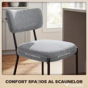 HOMCOM Set de 2 Scaune de Bar cu Spătar și Tapițate, Scaune Înalte din Material Textil cu Bară pentru Sprijinirea Picioarelor și Structură Metalică, Ușor de Asamblat, Gri Deschis | Aosom Romania 
