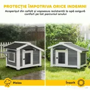 PawHut Cușcă pentru Câini Căsuță pentru Câini de Exterior din Lemn, 98x76x69.5cm | Aosom Romania