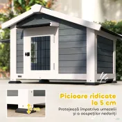 PawHut Cușcă pentru Câini Căsuță pentru Câini de Exterior din Lemn, 98x76x69.5cm | Aosom Romania