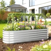 Outsunny Strat Înălțat de Grădină cu Seră și Jardinieră | Aosom Romania 
