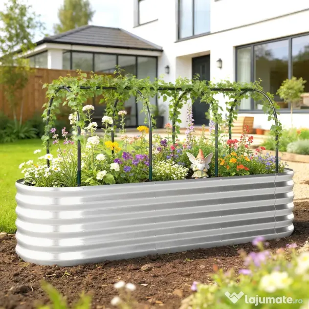 Outsunny Strat Înălțat de Grădină cu Seră și Jardinieră | Aosom Romania