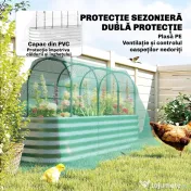 Outsunny Strat Înălțat de Grădină cu Seră și Jardinieră | Aosom Romania 