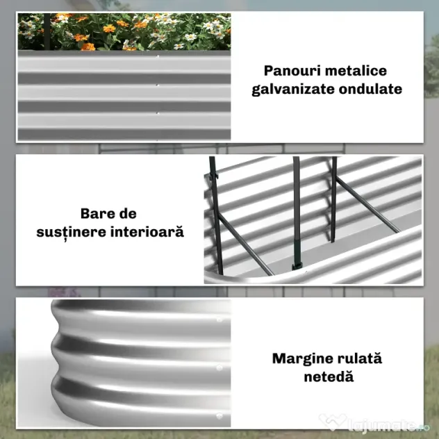 Outsunny Strat Înălțat de Grădină cu Seră și Jardinieră | Aosom Romania